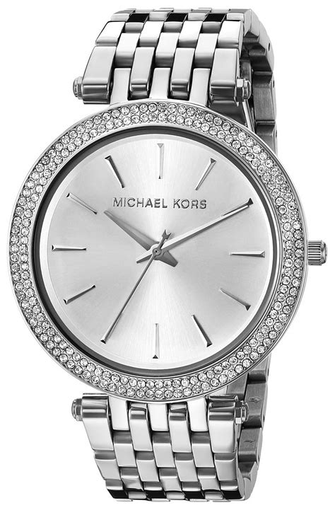 michael kors watch silver with diamonds